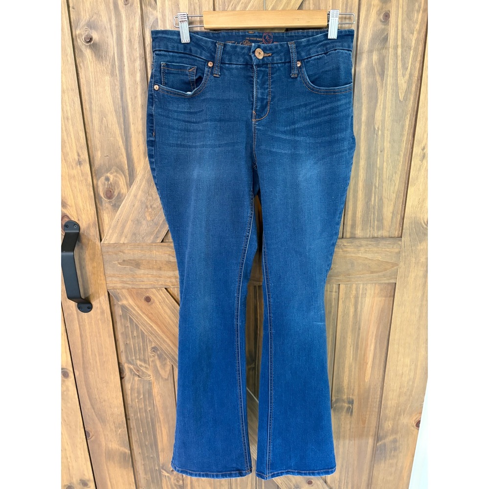 Faded Glory Core Boot Cut Jeans Womens 10 Dark Wash Stretch Blue Denim Pants